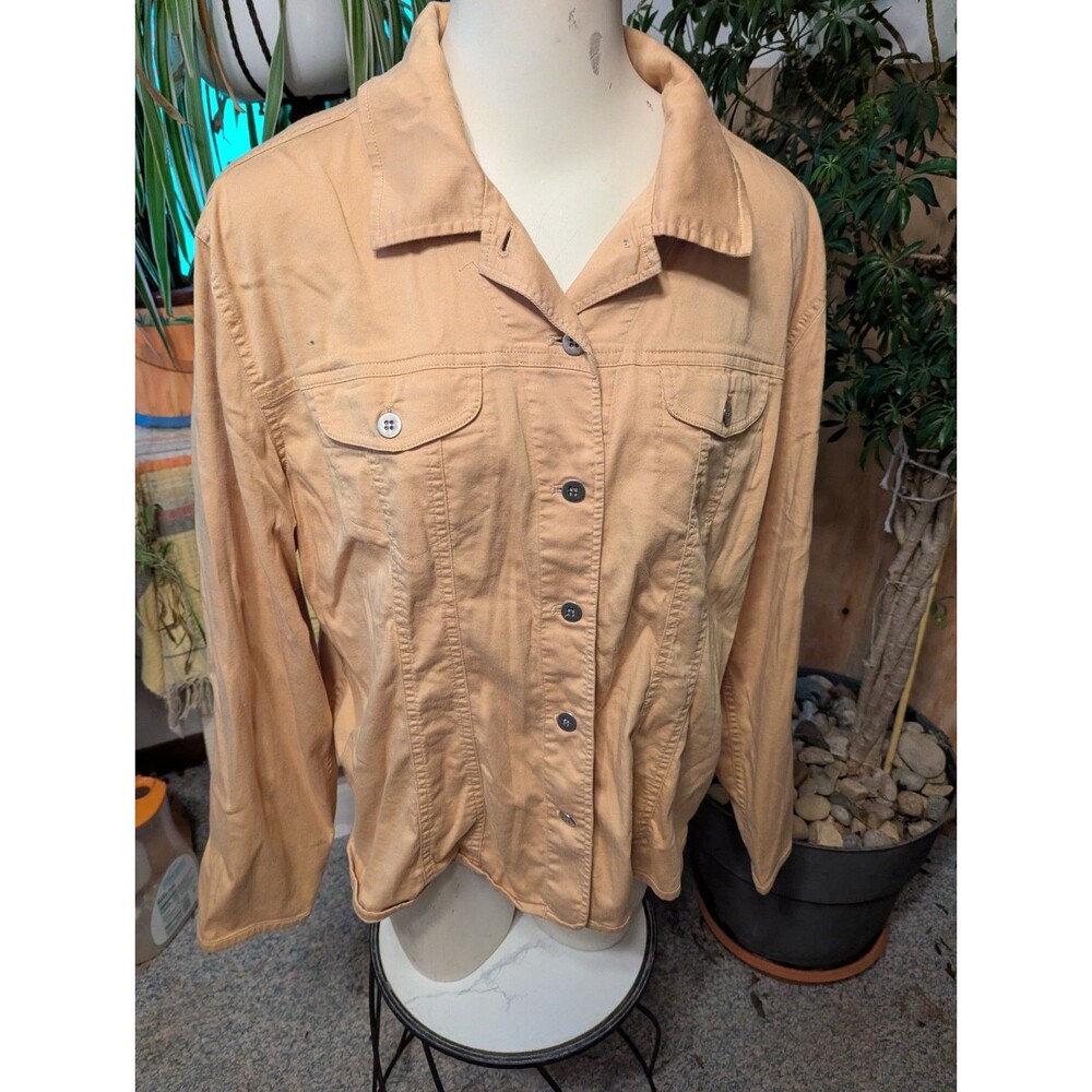 Women's Chicos Cotton Nylon Stretch Golden Ltwt  Denim Style Jkt  Sz 3 12-14